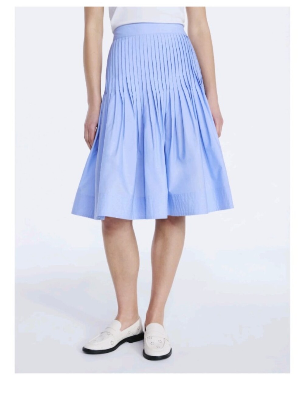 Free Assembly Women's Pintuck Knee Length Skirt large blue